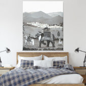 インディアン伝統キャンバスアート キャンバスプリント (インサイチュ (寝室))