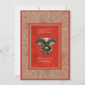 インディアン伝統的ガネーシュ結婚式招待状カード 招待状 (正面)