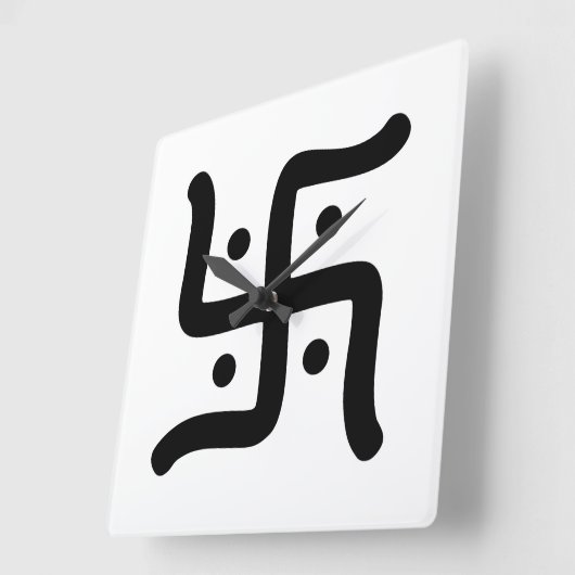 インディアン伝統的ヒンドゥー教スワスティカのシンボル宗教 スクエア壁時計 (傾斜)