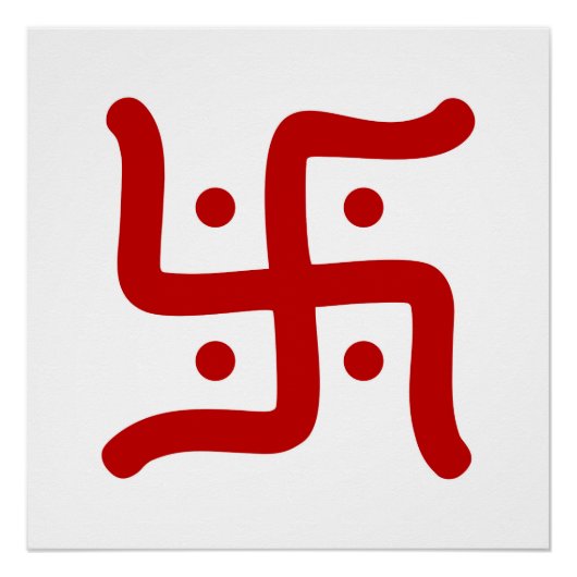 インディアン伝統的ヒンドゥー教スワスティカのシンボル宗教 ポスター (正面)