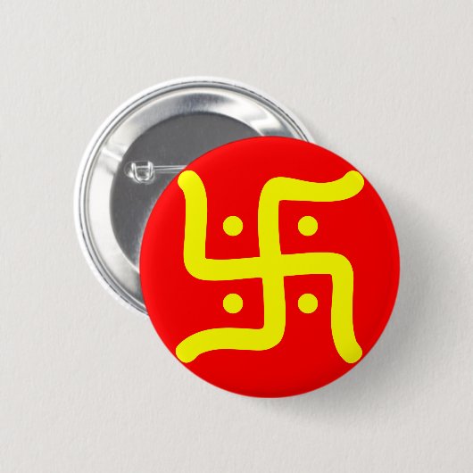 インディアン伝統的ヒンドゥー教スワスティカのシンボル宗教 缶バッジ (正面&裏面)