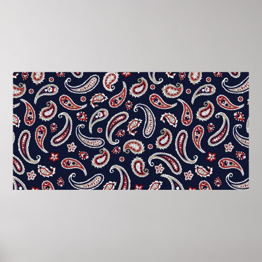 インディアン伝統的ペイズリーパターン ポスター (正面)