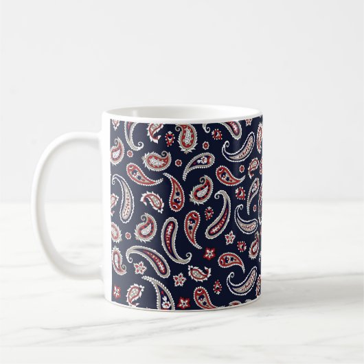 インディアン伝統的ペイズリー図 コーヒーマグカップ (左)