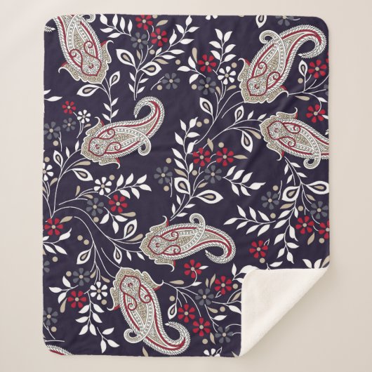 インディアン伝統的ペイズリー、シームレスなパターン。 シェルパブランケット (正面)
