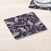 インディアン伝統的ペイズリー、シームレスなパターン。 スクエアペーパーコースター (アングル)