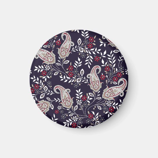 インディアン伝統的ペイズリー、シームレスなパターン。 マグネット (正面)