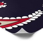 インディアン伝統的ペイズリー、ネイビーパターン。 ポスター (角)