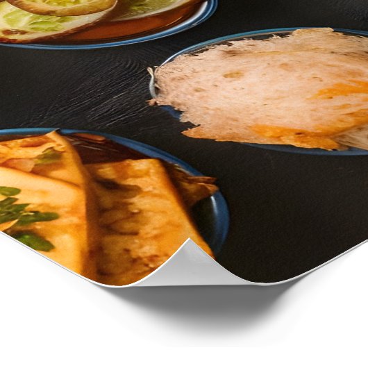 インディアン伝統的料理が広がる ポスター (角)