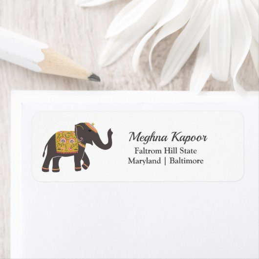 インディアン伝統的結婚ゾウ ラベル (インサイチュ)