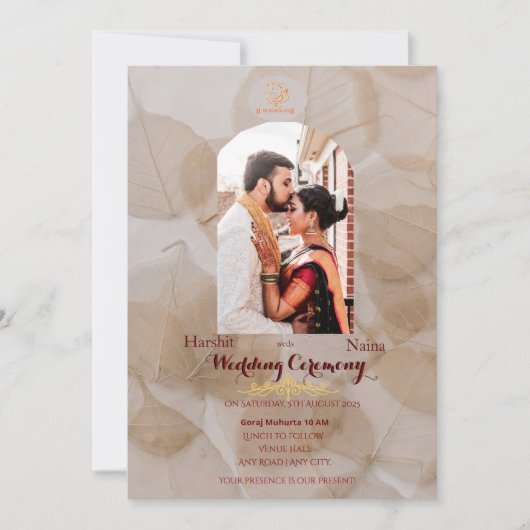 インディアン伝統的結婚式招待状 招待状 (正面)