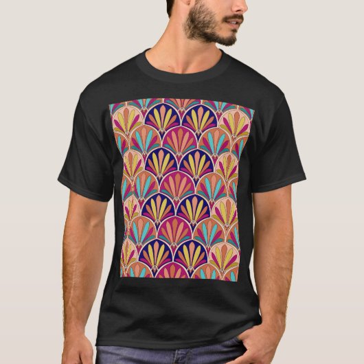 インディアン伝統的繊維イラストレーション Tシャツ (正面)
