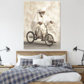 インディアン伝統的装身乗用ヴィンテージ三輪車 キャンバスプリント (インサイチュ (寝室))