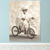 インディアン伝統的装身乗用ヴィンテージ三輪車 キャンバスプリント (インサイチュ (ウッドフロア))