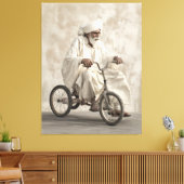 インディアン伝統的装身乗用ヴィンテージ三輪車 キャンバスプリント (インサイチュ (リビング))