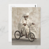 インディアン伝統的装身乗用ヴィンテージ三輪車 ポストカード (正面/裏面)