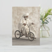 インディアン伝統的装身乗用ヴィンテージ三輪車 招待状 (スタンド正面)