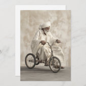 インディアン伝統的装身乗用ヴィンテージ三輪車 招待状 (正面/裏面)