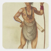 インディアン体絵を描 スクエアシール (正面)