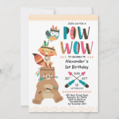 インディアン先住民アメリカンポウワウ誕生日招待状 招待状 (正面)