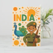 インディアン兵士と孔雀カード (スタンド正面)