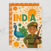 インディアン兵士と孔雀カード (正面/裏面)