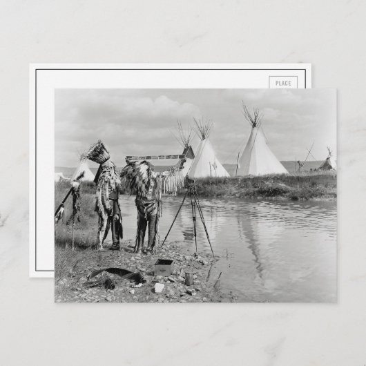 インディアン写真のネガの表示, 1913 ポストカード (正面/裏面)