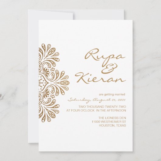 インディアン刺激を受けた招待状|ペイズリー 招待状 (正面)