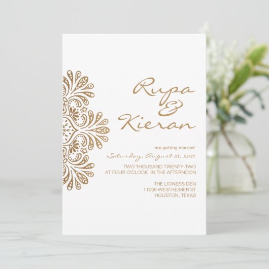 インディアン刺激を受けた招待状|ペイズリー 招待状 (スタンド正面)
