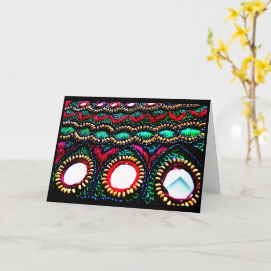 インディアン刺繍 カード (黄色い花)