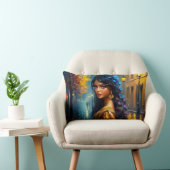 インディアン動機、デジタルモダン、色彩豊かな ランバークッション (椅子)