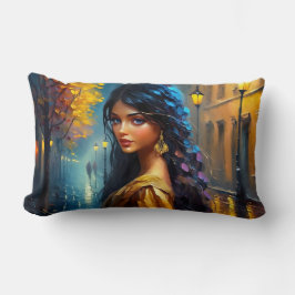 インディアン動機、デジタルモダン、色彩豊かな ランバークッション