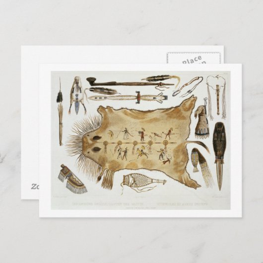 インディアン器具と腕、プレート21巻から2 ポストカード (正面/裏面)