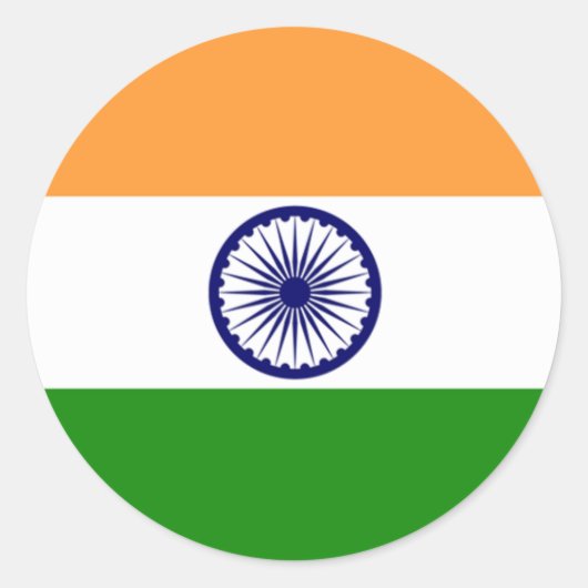 インディアン国旗のシール ラウンドシール (正面)