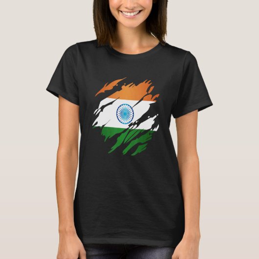 インディアン国旗インド Tシャツ (正面)