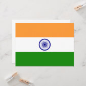 インディアン国旗(インド)(南アジア国)(バラト) カード (正面/裏面インサイチュ)