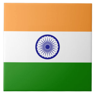 インディアン国旗(インド)(南アジア国)(バラト) タイル