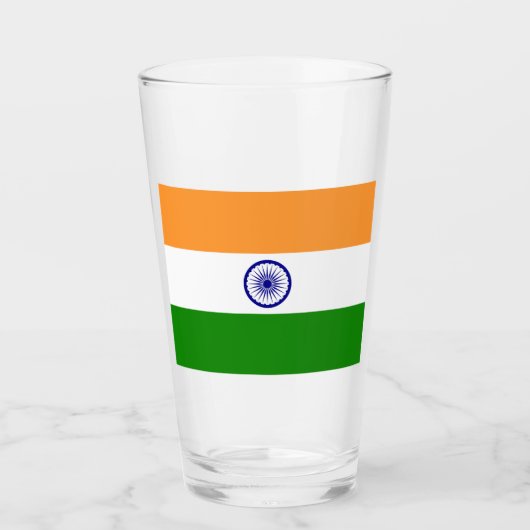 インディアン国旗（インド）（南アジア国）（バラト） タンブラーグラス (正面)