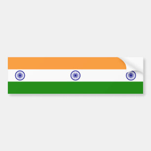 インディアン国旗(インド)(南アジア国)(バラト) バンパーステッカー