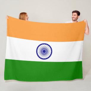 インディアン国旗(インド)(南アジア国)(バラト) フリースブランケット