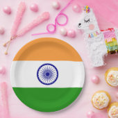 インディアン国旗(インド)(南アジア国)(バラト) ペーパープレート (パーティー)