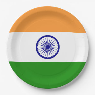 インディアン国旗(インド)(南アジア国)(バラト) ペーパープレート