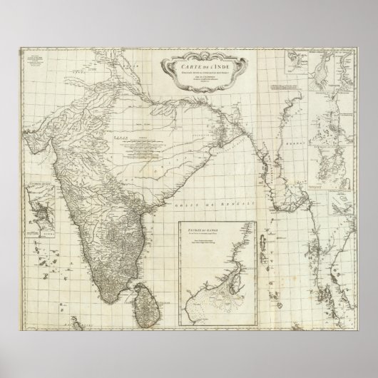インディアン地図 ポスター (正面)