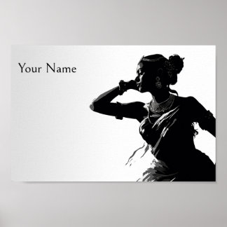 インディアン女性ダンクラシカルスバラトナティヤム ポスター