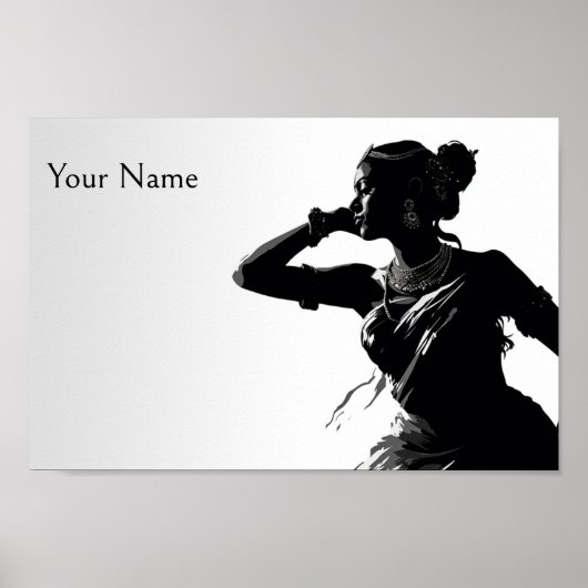 インディアン女性ダンクラシカルスバラトナティヤム ポスター (正面)