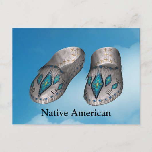 インディアン女性モカシンハガキ ポストカード (正面)
