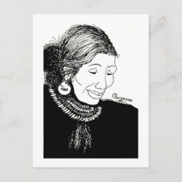 インディアン女性葉書 ポストカード