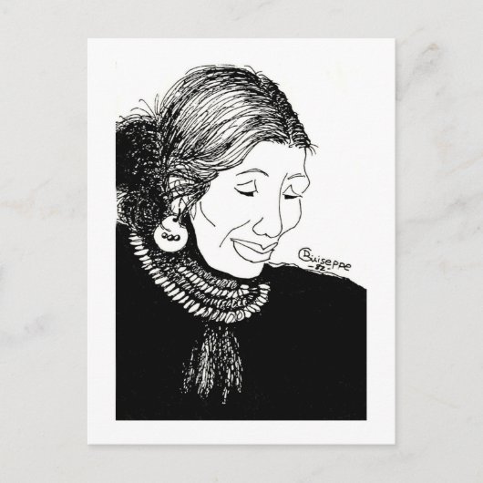 インディアン女性葉書 ポストカード (正面)