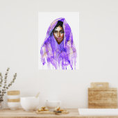 インディアン女性、水彩ポートレート、アートワーク。 ポスター (キッチン)