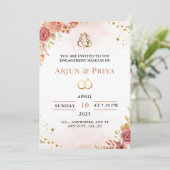 インディアン婚約シャグン招待状カード 招待状 (スタンド正面)