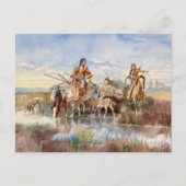インディアン家族とトラヴォイスby Charles M. Russell シーズンポストカード (正面)